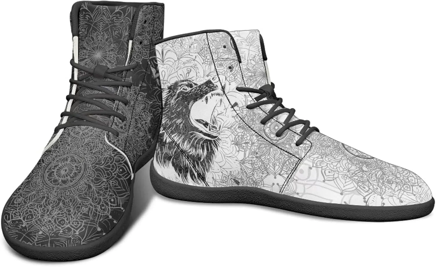 Binienty Wide Box Barefoot Shoes Men Women Wolf High Top Minimalist Ankle Boots Anti Skid Zero Drop Sole