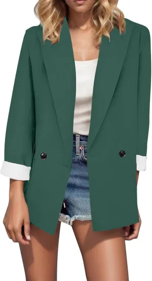 Blazers for Women Business Casual Corporate Outfits Fall Jackets for Women 2024 Plus Size Blazers for Curvy Women