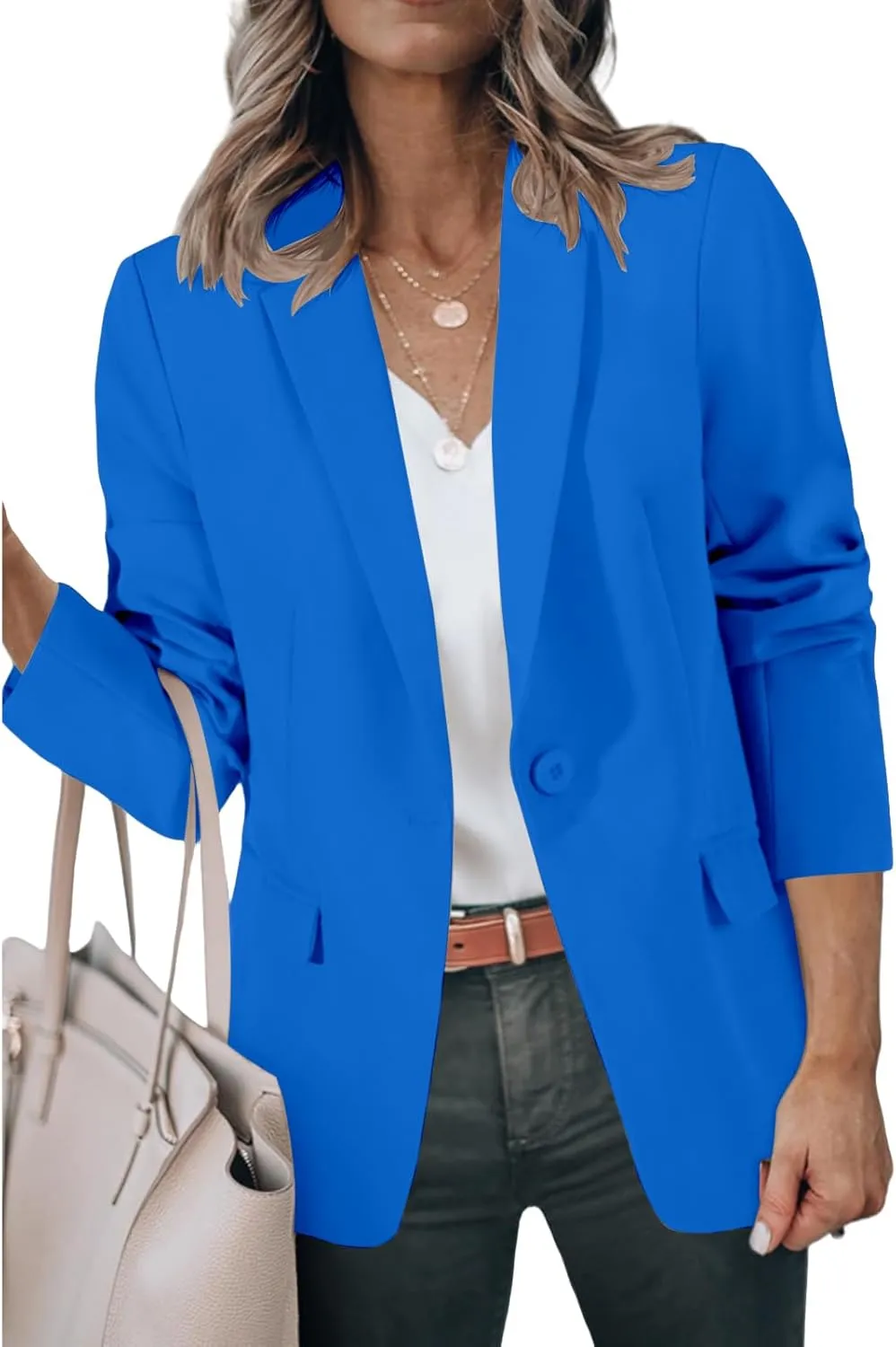 Blazers for Women Business Casual Work Office Suit Jackets Trendy Dressy Open Front Long Sleeve Blazer