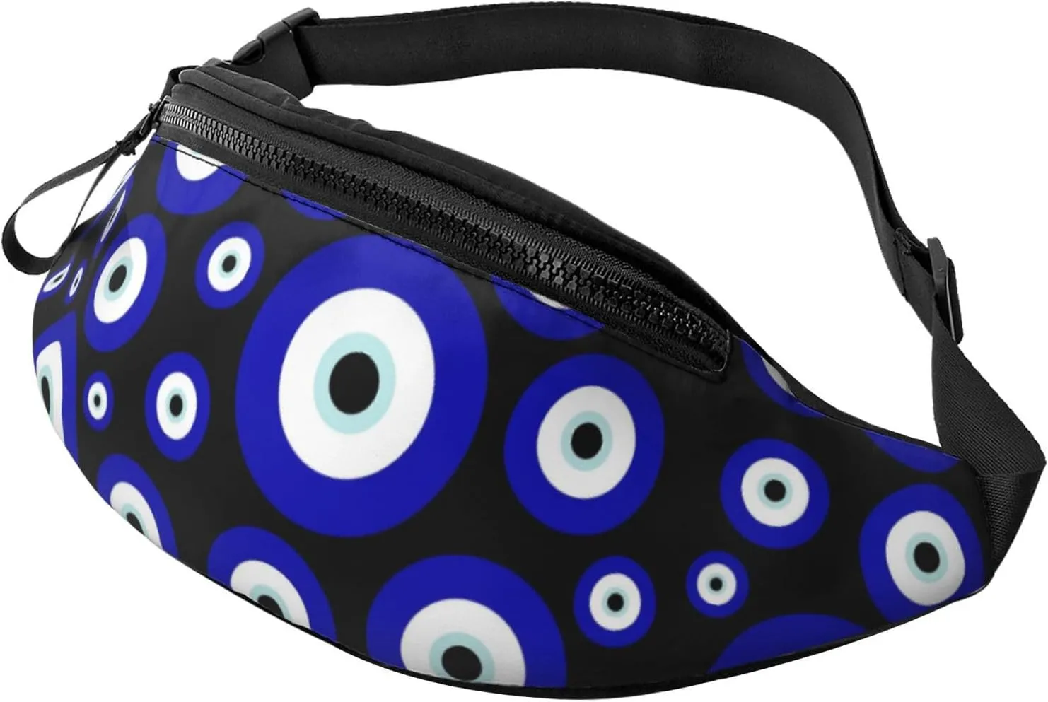 Blue Evil Eye Waist Bag With Adjustable Belt Bag Fanny Pack Bum Bag For Men Women Traveling Hiking Cycling Running Pattern-108