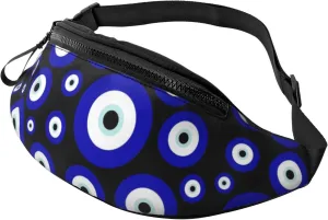Blue Evil Eye Waist Bag With Adjustable Belt Bag Fanny Pack Bum Bag For Men Women Traveling Hiking Cycling Running Pattern-108