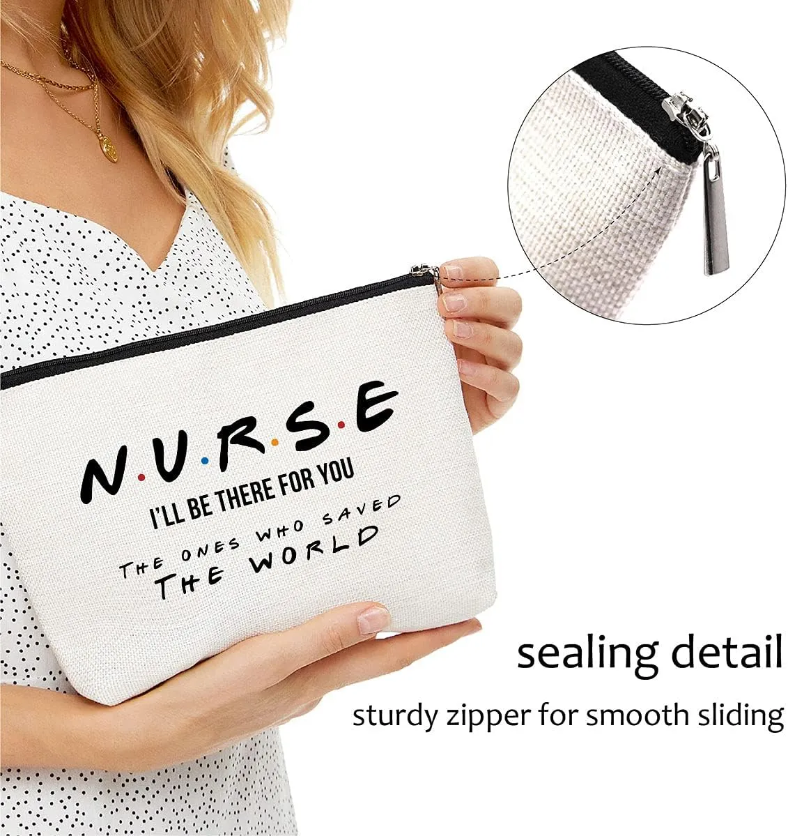 Blue Leaves Nurse Graduation Gifts for Women, Student, Gift for Nursing Student, Nurse Practitioner Gifts for Women Nurses Week ?Nurses 2025 The Ones Who Saved The World- Makeup Bag Gifts