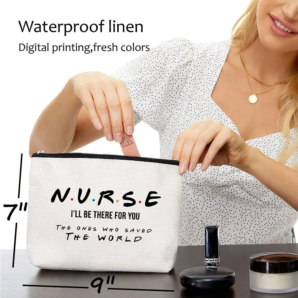Blue Leaves Nurse Graduation Gifts for Women, Student, Gift for Nursing Student, Nurse Practitioner Gifts for Women Nurses Week ?Nurses 2025 The Ones Who Saved The World- Makeup Bag Gifts