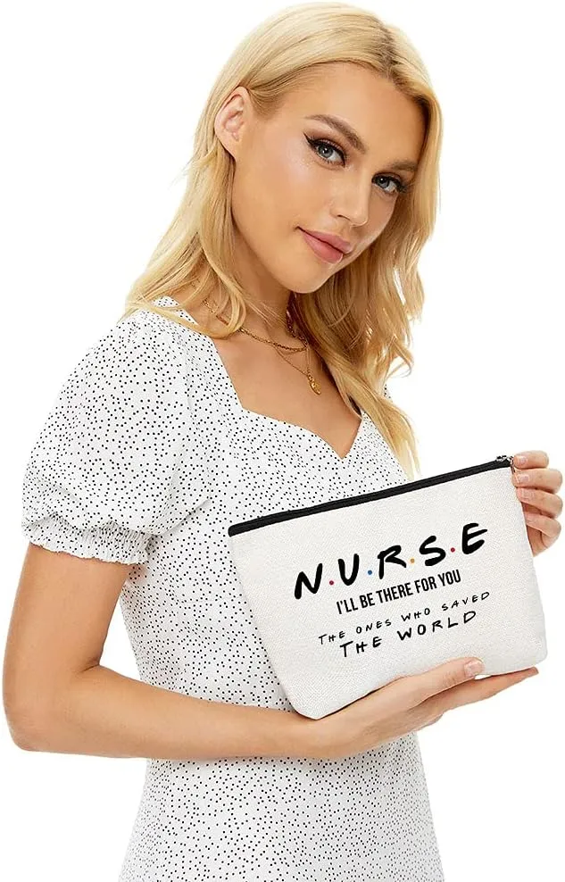 Blue Leaves Nurse Graduation Gifts for Women, Student, Gift for Nursing Student, Nurse Practitioner Gifts for Women Nurses Week ?Nurses 2025 The Ones Who Saved The World- Makeup Bag Gifts