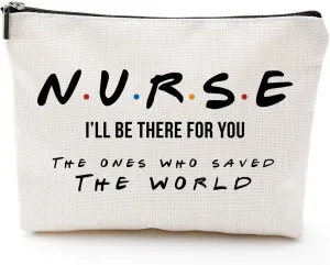 Blue Leaves Nurse Graduation Gifts for Women, Student, Gift for Nursing Student, Nurse Practitioner Gifts for Women Nurses Week ?Nurses 2025 The Ones Who Saved The World- Makeup Bag Gifts