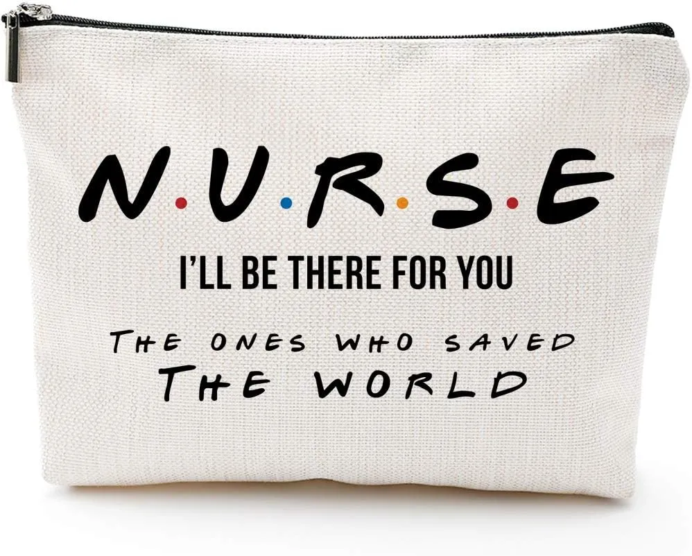 Blue Leaves Nurse Graduation Gifts for Women, Student, Gift for Nursing Student, Nurse Practitioner Gifts for Women Nurses Week ?Nurses 2025 The Ones Who Saved The World- Makeup Bag Gifts