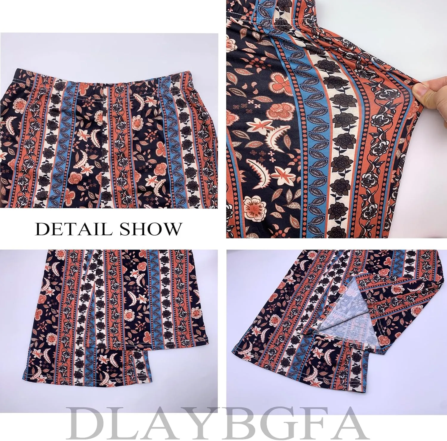 Boho Flare Leggings Yoga Pants for Women Patterned High Waisted Stretch Palazzo Pants Wide Leg Bell Bottom Leggings
