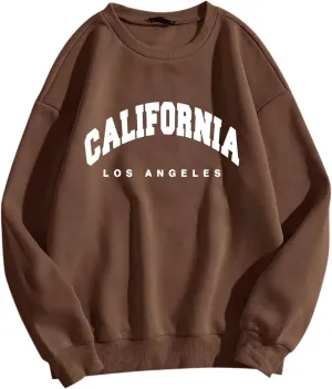 Boston Sweatshirts Women Crew Neck Letter Graphic Hoodie Relaxed Fit Long Sleeve Pullover Tops