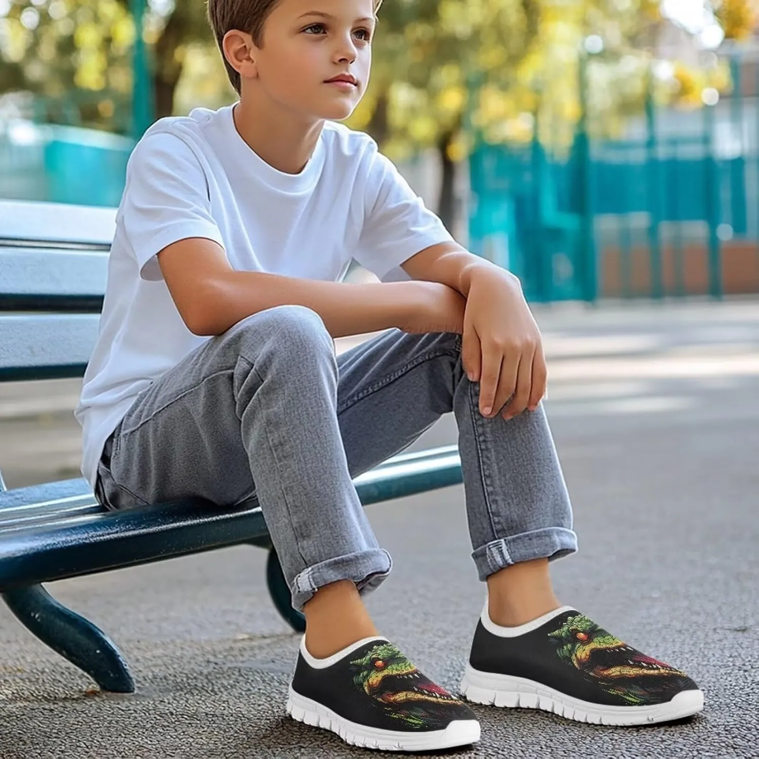 Boys Cool Slip-On Flat Lightweight Shoes Walking Casual Comfortable Travel Outdoor School Shoes Big Kids US Size 11-15