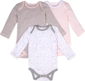 Burt's Bees Baby Unisex Baby 3-Pack Long Sleeve Bodysuits, 100% Organic Cotton