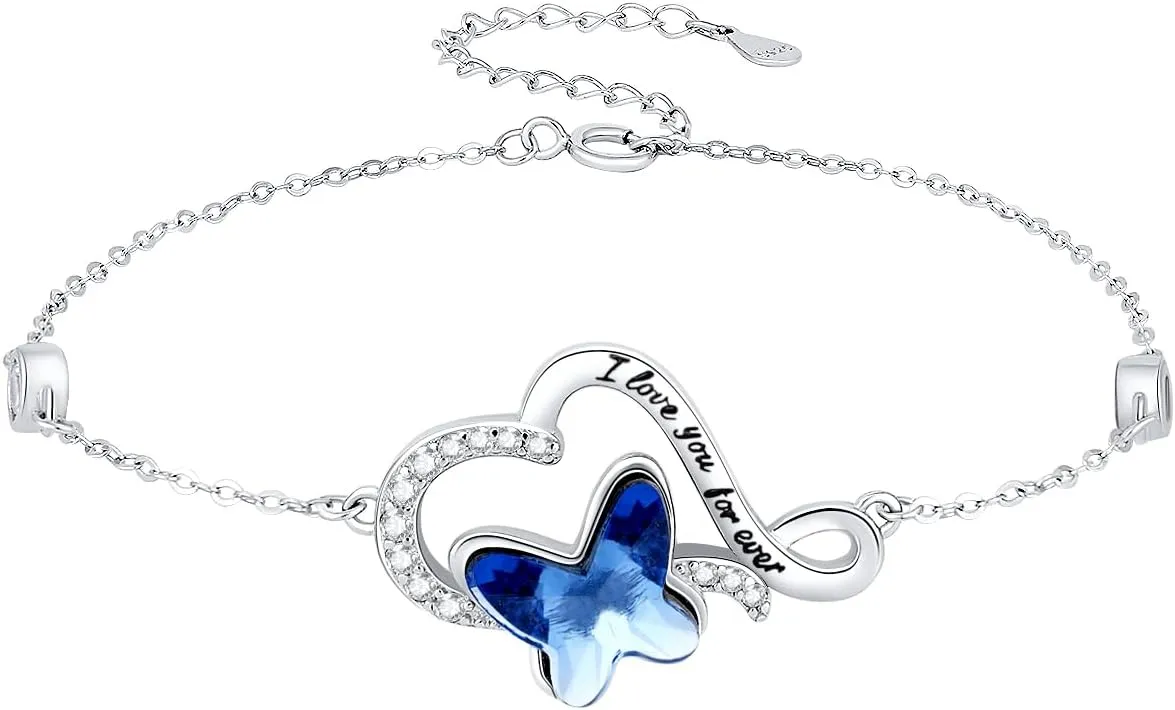 Butterfly 925 Sterling Silver Jewelry for Women Cute Crystal Butterfly Jewelry Gifts for Women