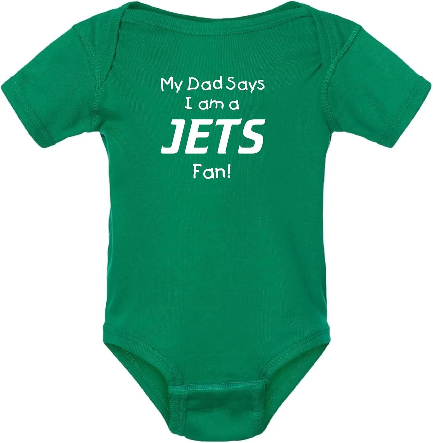 Campus Originals My Dad Says I am a Jets Fan Baby Bodysuit - Kelly Green