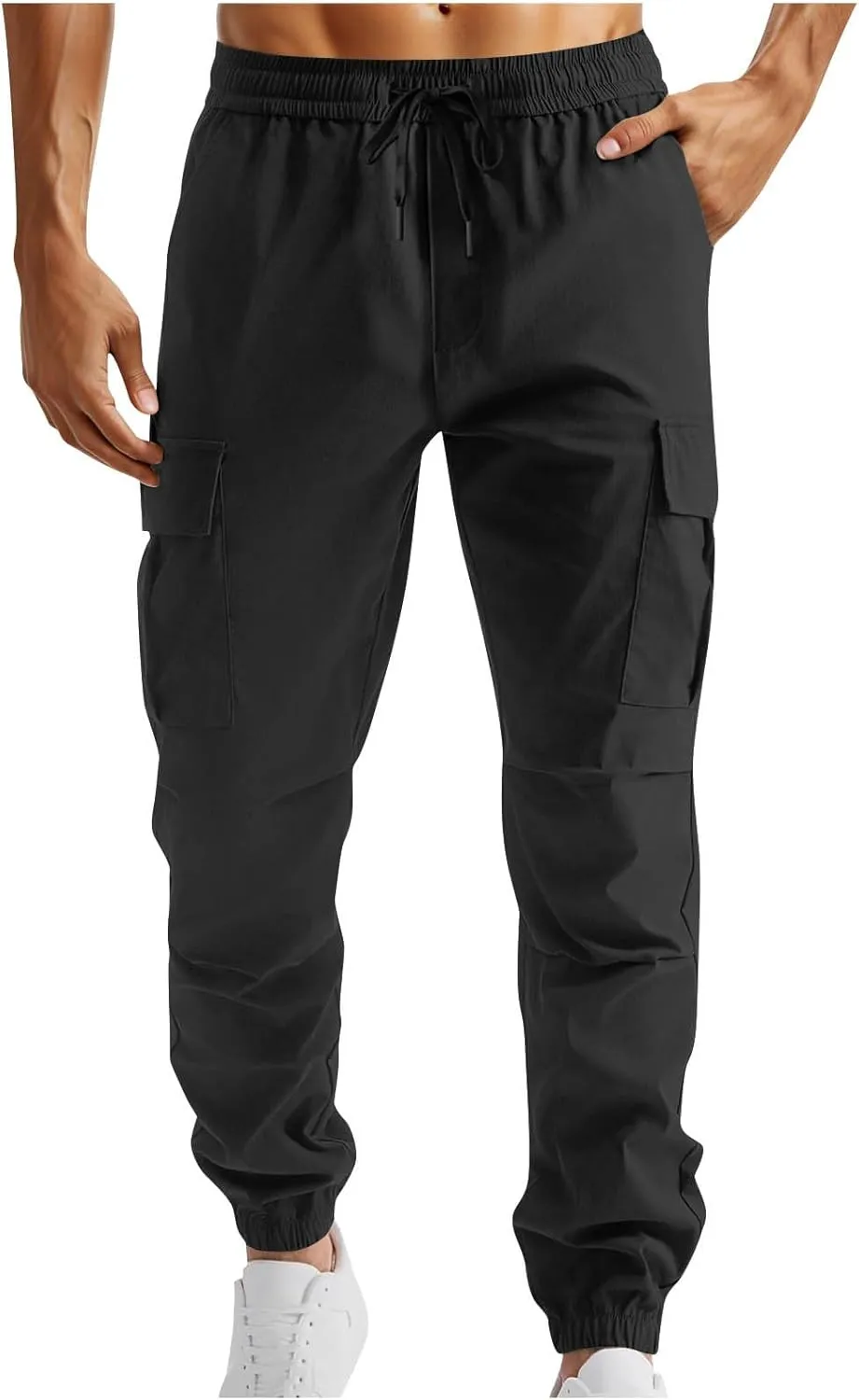 Cargo Pants for Men Relaxed Fit Stretch Workout Joggers Chino Outdoor Hiking Pants Lightweight Drawstring Sweatpants