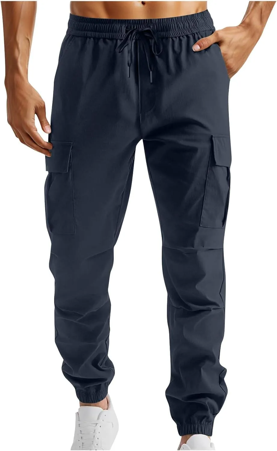 Cargo Pants for Men Relaxed Fit Stretch Workout Joggers Chino Outdoor Hiking Pants Lightweight Drawstring Sweatpants