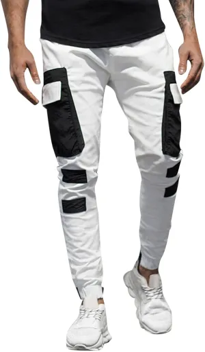 Cargo Pants for Men,Hiking Outdoor Joggers Pants Cotton Drawstring Cargo Pants Twill Track Jogging Sweatpants