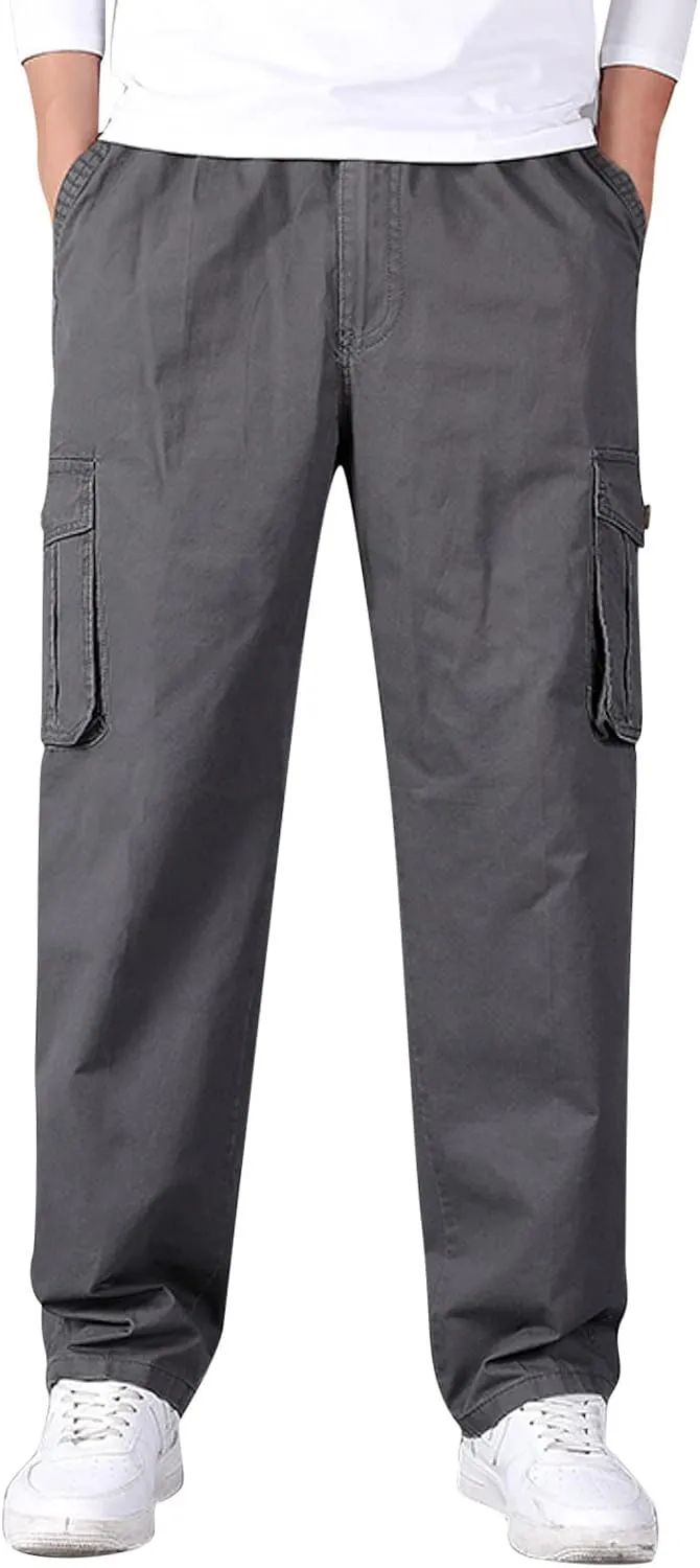 Cargo Pants for Men,Mens Pants Cargo Joggers Fleece Sweatpants Casual Slim Fit Pant Chino Trousers with Pockets