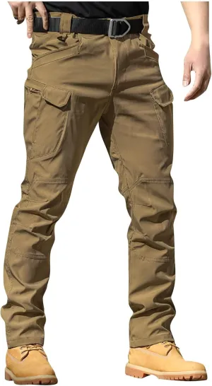 Cargo Pants Mens Slim Fit Multi Pockets Hiking Pants Ripstop Stretch Stylish Baggy Pants Y2K Tactical Trousers 2025