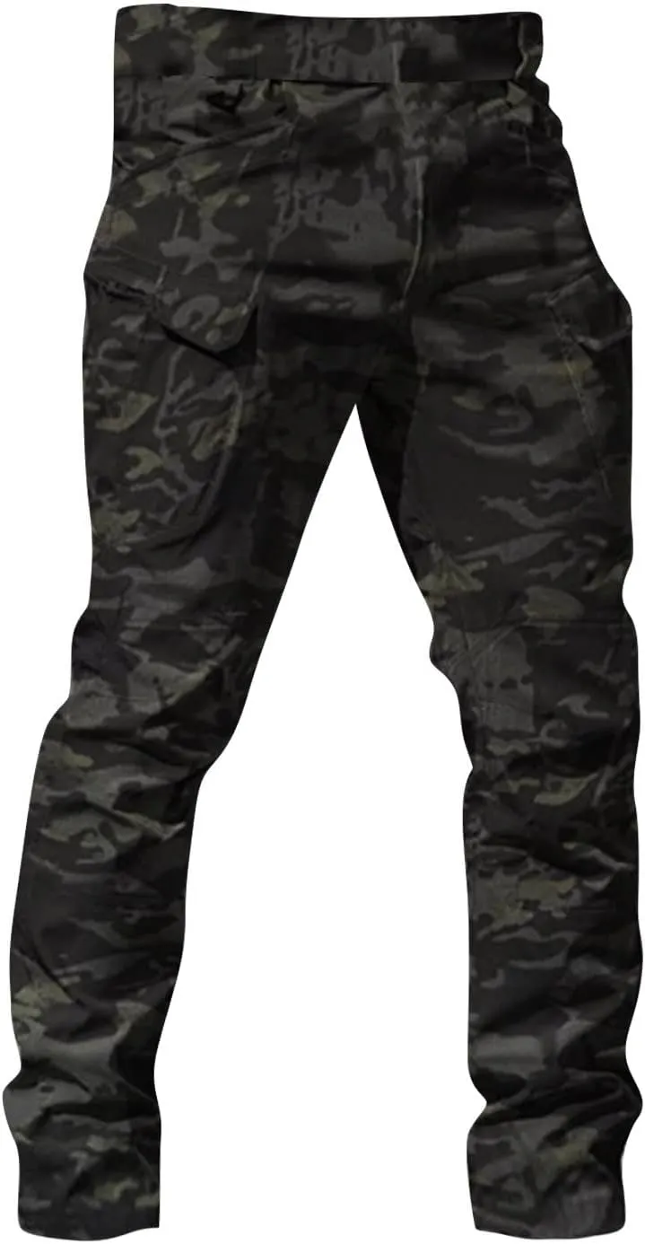 Cargo Pants Mens Slim Fit Multi Pockets Hiking Pants Ripstop Stretch Stylish Baggy Pants Y2K Tactical Trousers 2025