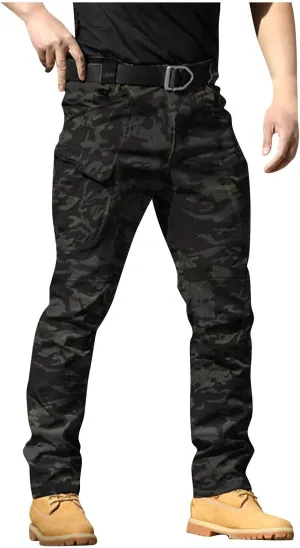 Cargo Pants Mens Slim Fit Multi Pockets Hiking Pants Ripstop Stretch Stylish Baggy Pants Y2K Tactical Trousers 2025