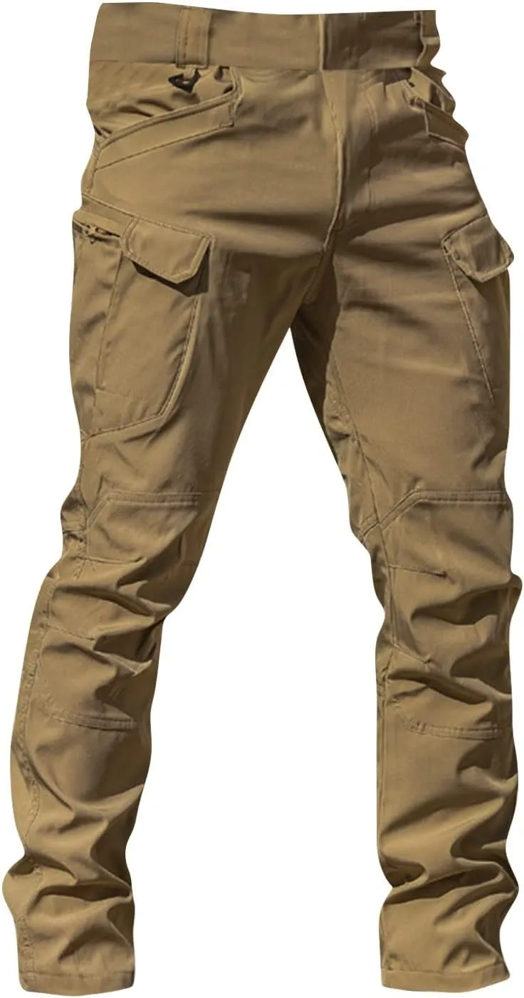 Cargo Pants Mens Slim Fit Multi Pockets Hiking Pants Ripstop Stretch Stylish Baggy Pants Y2K Tactical Trousers 2025