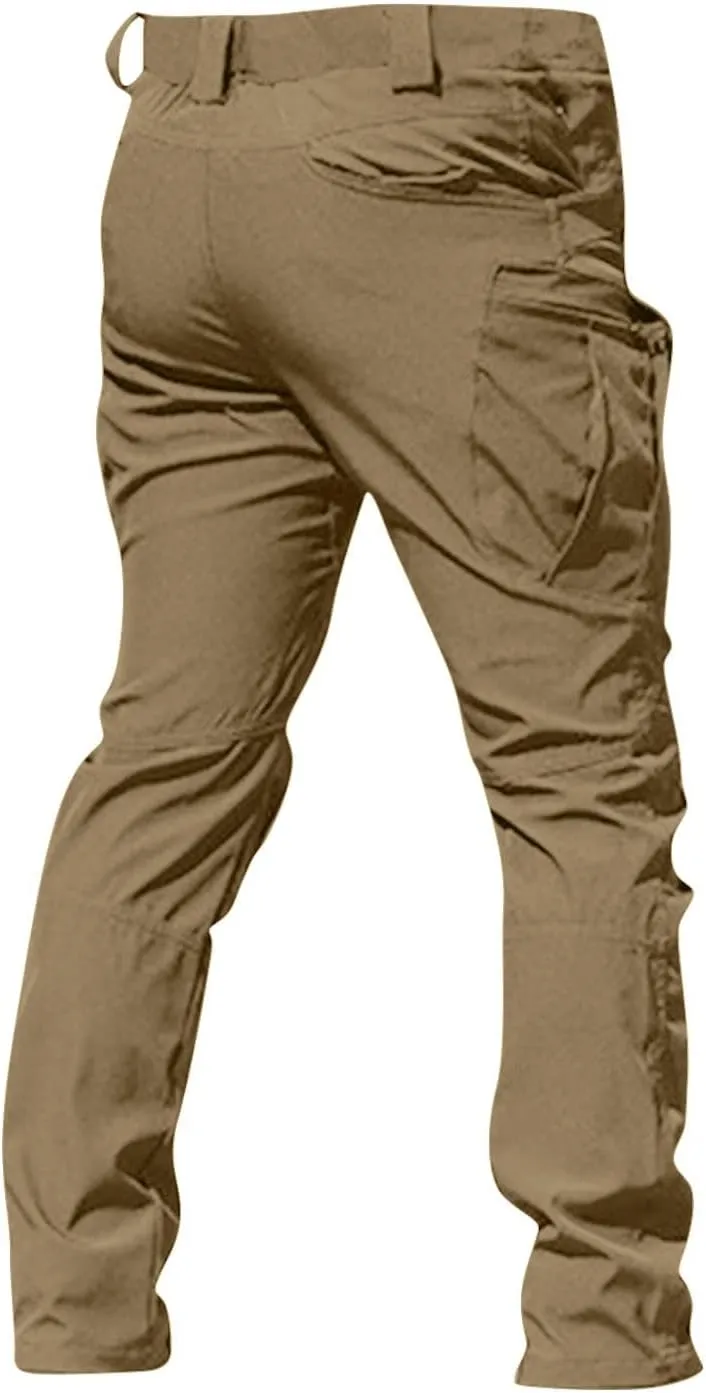 Cargo Pants Mens Slim Fit Multi Pockets Hiking Pants Ripstop Stretch Stylish Baggy Pants Y2K Tactical Trousers 2025