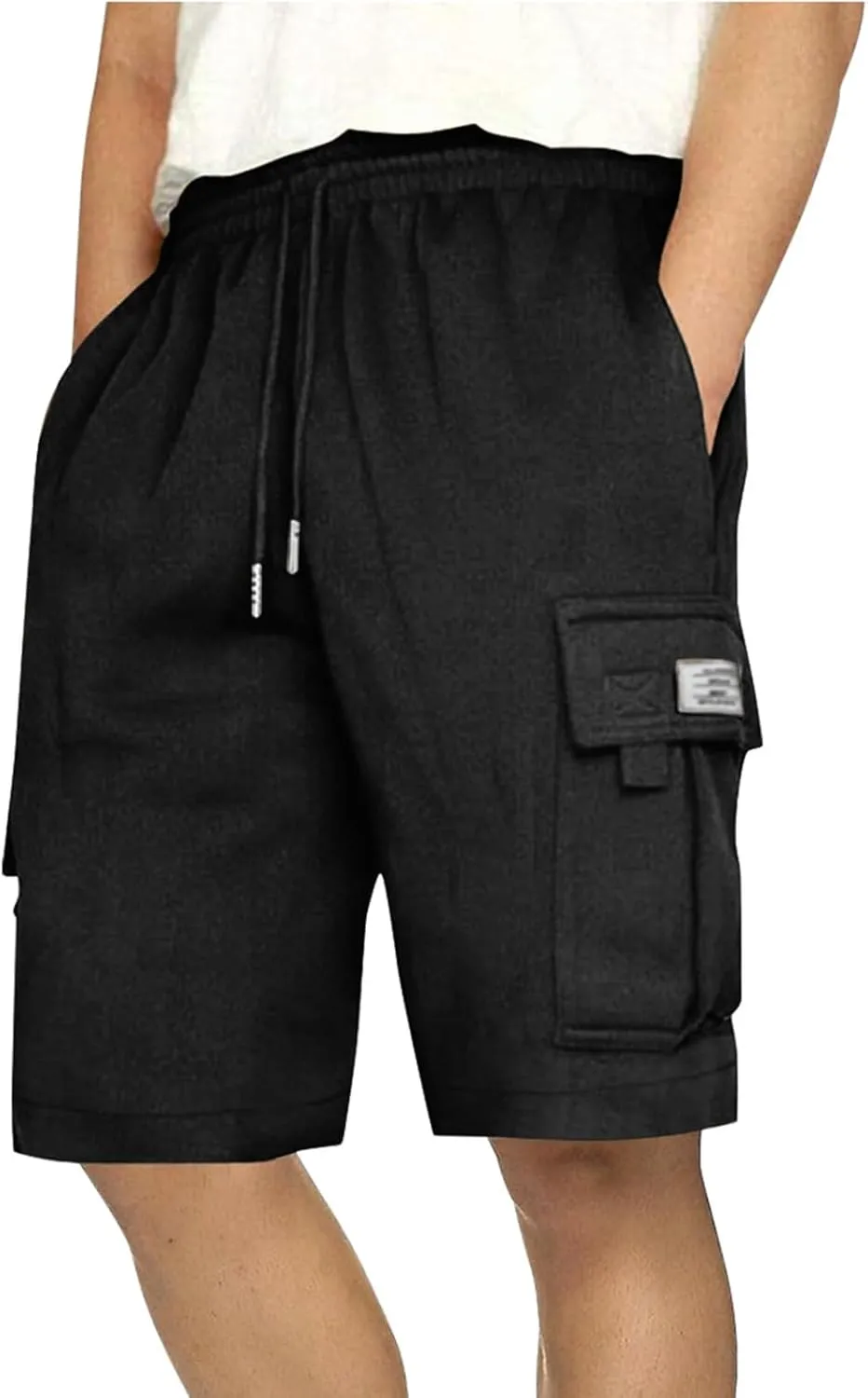 Cargo Shorts for Men Lightweight Multi Pockets Hiking Shorts Elastic Waist Workout Shorts Classic-Fit Athletic Shorts