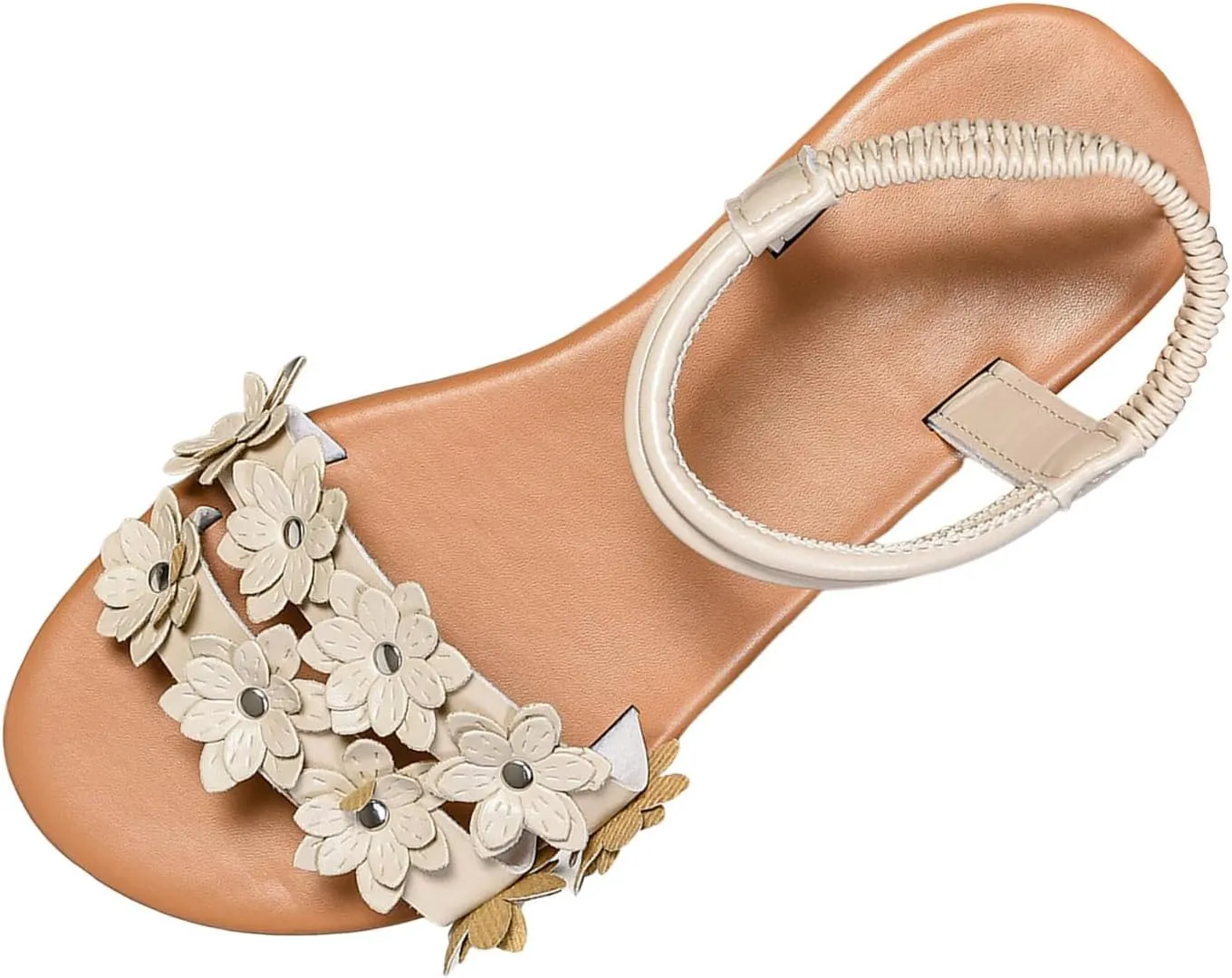 Casual And Versatile Flat Sandals With Flower Decoration Fashionable Bohemian Sandals Water Sandals for Women Size 5
