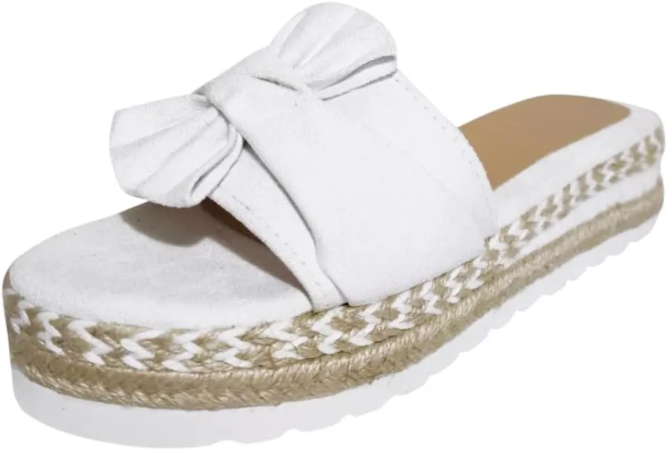 Cathalem Sandals for Women Dressy Summer,Womens Bow Toe Wedge Platforms Sandals Comfortable Walking Slip On Sandals Beach Shoes