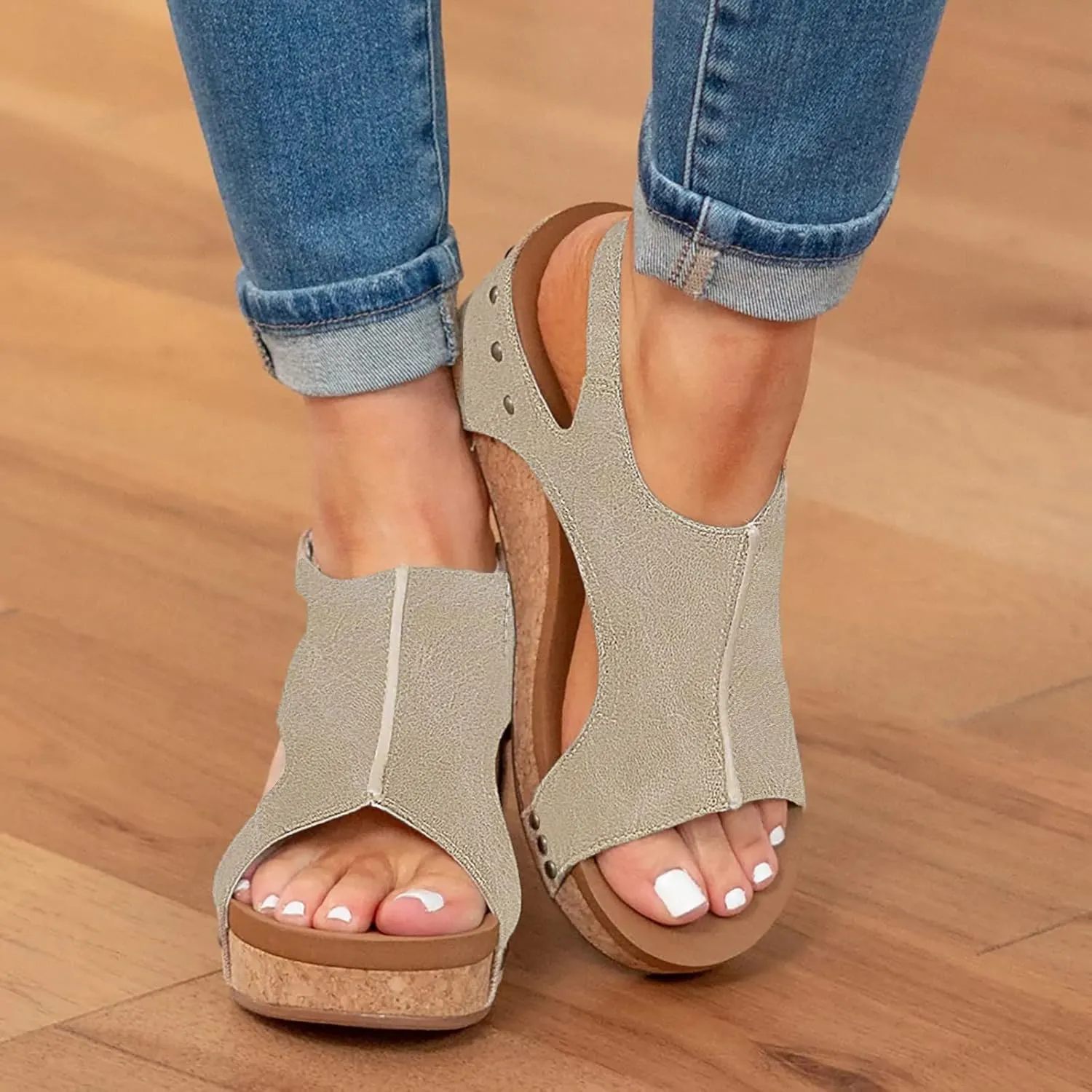 Cathalem Wedge Sandals for Women, Women's Platform Sandals Wedge Heel Sandals Casual Summer Dressy Espadrilles Wedges