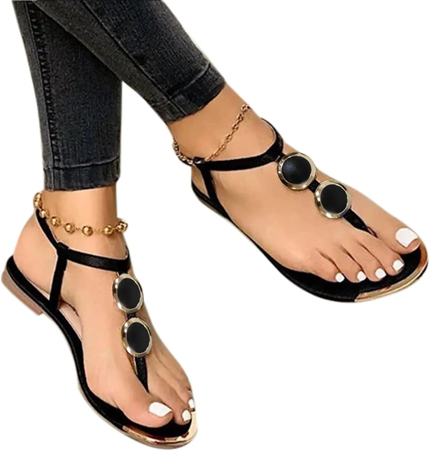 Cathalem Womens Sandals Flip Flops for Women Dressy Summer,Women's Sandals with Arch Support Platforms Flat Sandals Open Toe Slippers Shoes