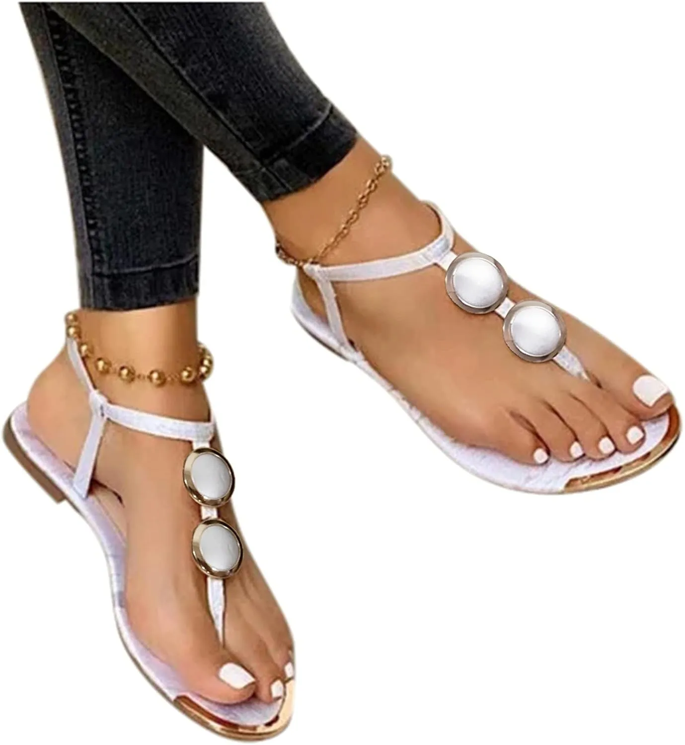 Cathalem Womens Sandals Flip Flops for Women Dressy Summer,Women's Sandals with Arch Support Platforms Flat Sandals Open Toe Slippers Shoes