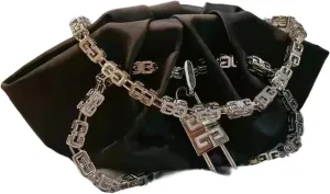 Clutch Purses for Women Designer Women's Fashion Foldable Crossbody Bag with Lock and Chain Elegant Shoulder Handbag for Dinner and Special Occasions