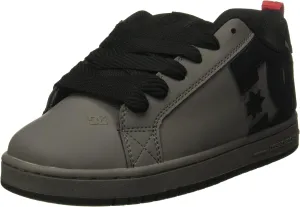 DC mens Court Graffik Casual Skate Shoe, Grey/Black/Red, 7.5 US
