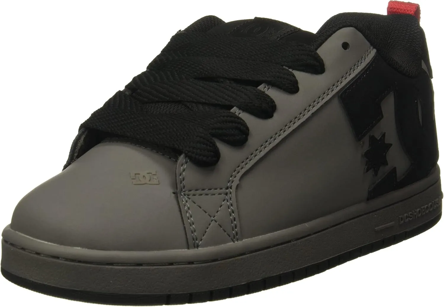 DC mens Court Graffik Casual Skate Shoe, Grey/Black/Red, 7.5 US