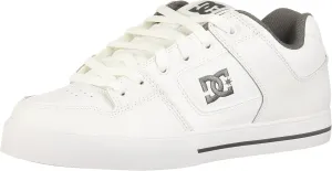 DC Men's Pure Low Top Lace Up Casual Skate Shoe Sneaker, White/Battleship/White, 8.5