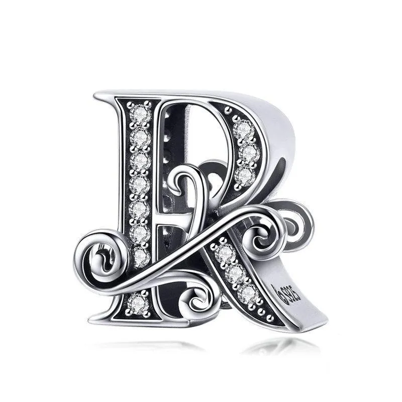 Diy Bracelet Beaded Accessories With Zircon Beads 26 Letters Style - R