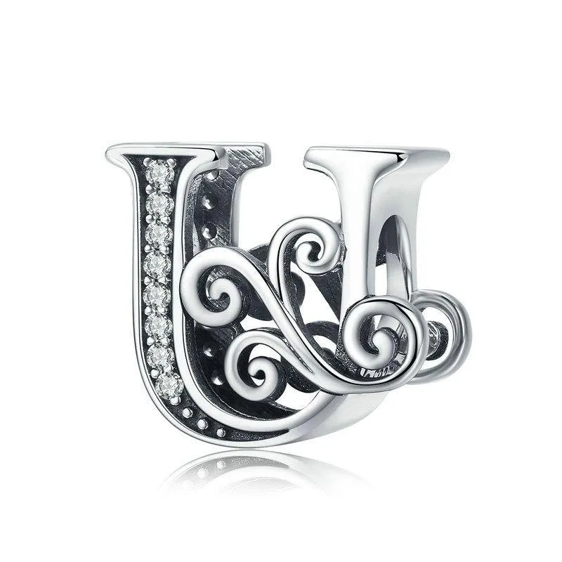 Diy Bracelet Beaded Accessories With Zircon Beads 26 Letters Style - U