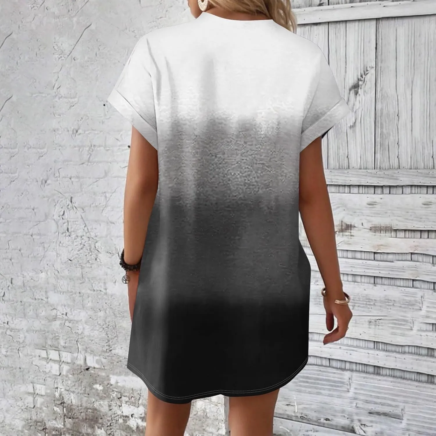 DPKLAD Womens Casual Summer T Shirt Dress Loose Short Sleeve Tunic Dress with Pocket for Women