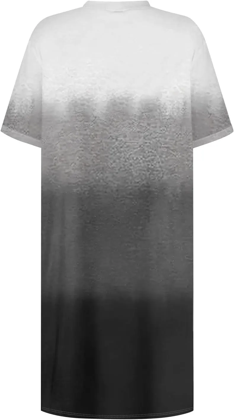 DPKLAD Womens Casual Summer T Shirt Dress Loose Short Sleeve Tunic Dress with Pocket for Women