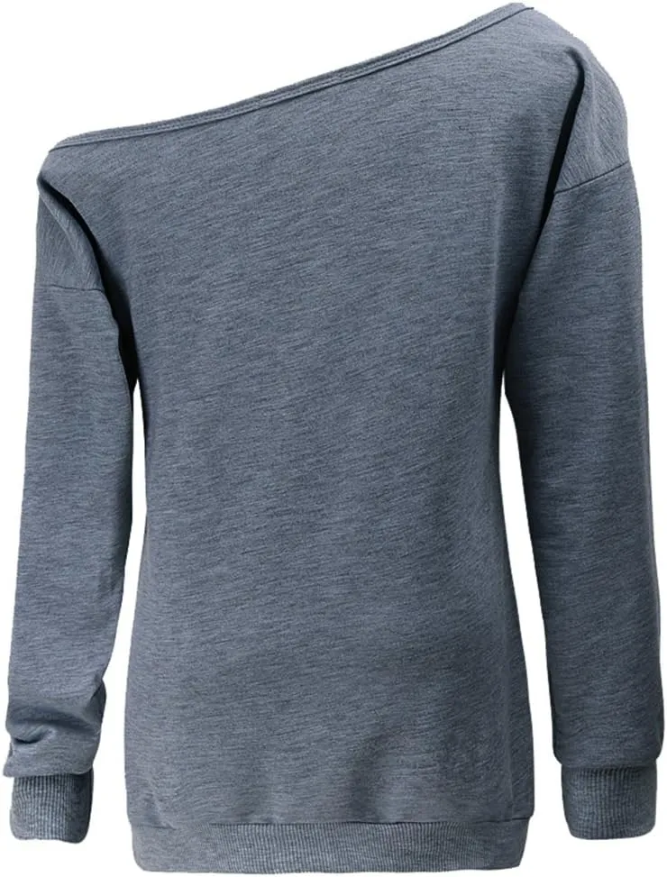 Dutebare Women Off Shoulder Sweatshirt Slouchy Shirt Long Sleeve Pullover Tops