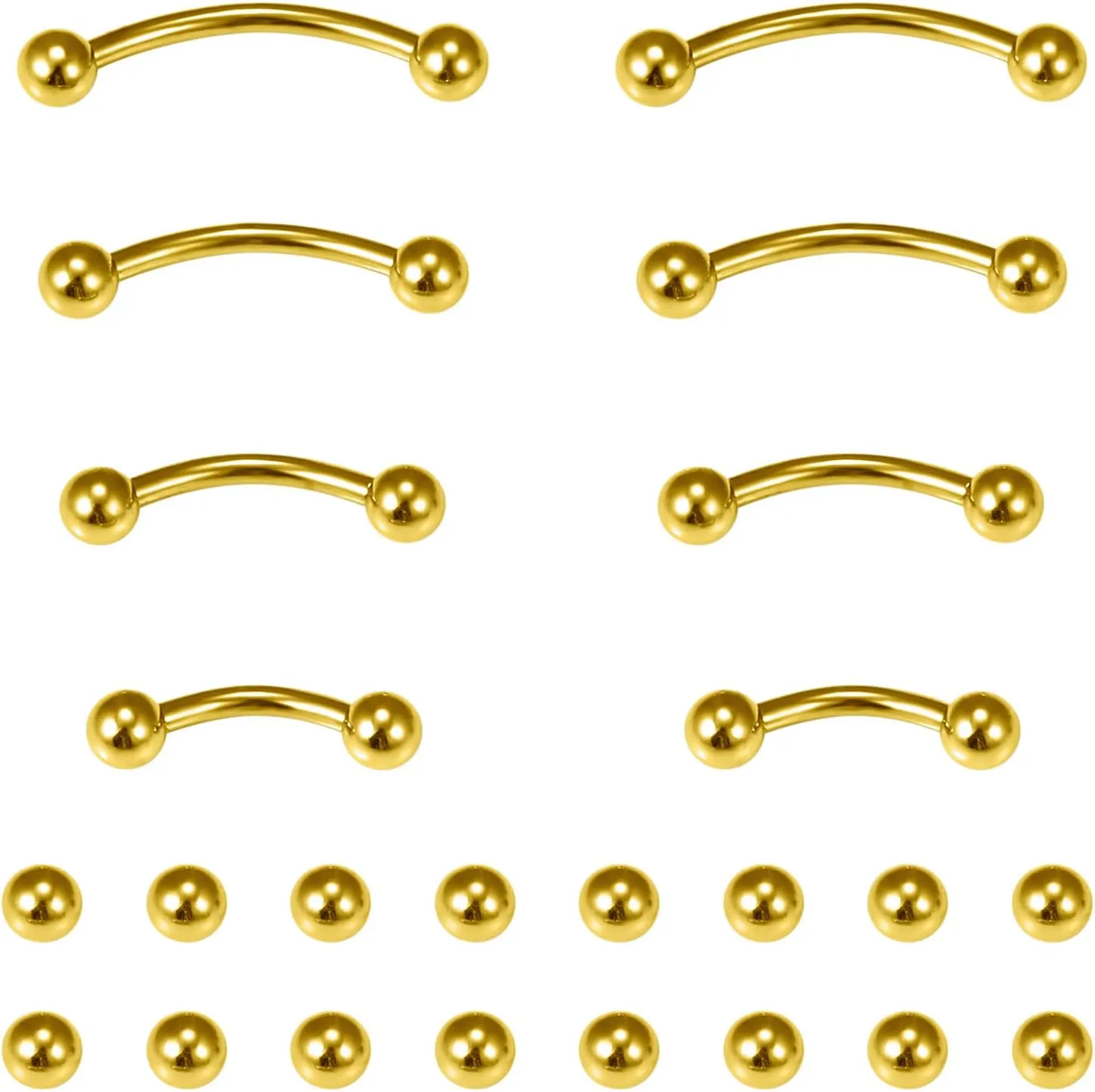 Dyknasz 20G 16G Eyebrow Piercing Jewelry Stainless Steel Vertical Labret Lip Jewelry Curved Barbell Rook Piercing Jewelry Small Belly Button Ring for Women Men