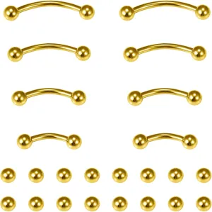 Dyknasz 20G 16G Eyebrow Piercing Jewelry Stainless Steel Vertical Labret Lip Jewelry Curved Barbell Rook Piercing Jewelry Small Belly Button Ring for Women Men
