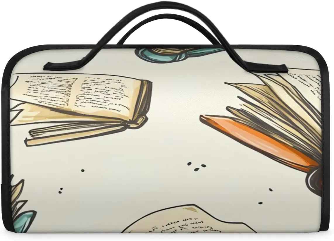 Education Books Foldable Toiletry Bag with Detachable Removable Pouches Hanging 4 in 1 Roll Up Large Makeup Toiletry Organizer Storage Bag with Handle