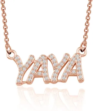 ENSIANTH Yaya Necklace Grandma Jewelry Yaya Letter Necklace Nana Mimi Gigi Gift Family Jewelry