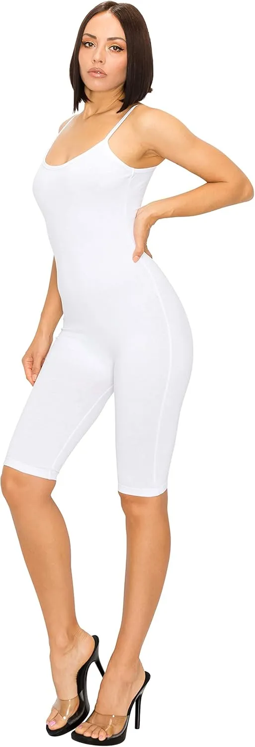 EttelLut Spaghetti Strap Bodycon Tank One Piece Stretch Yoga Jumpsuits Rompers Playsuit