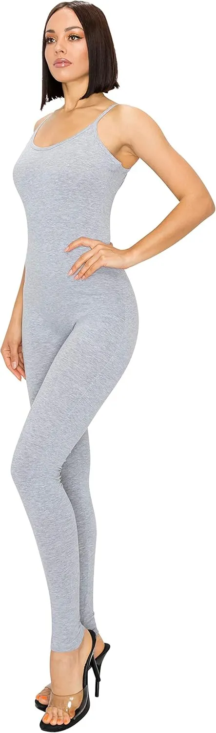 EttelLut Spaghetti Strap Bodycon Tank One Piece Stretch Yoga Jumpsuits Rompers Playsuit
