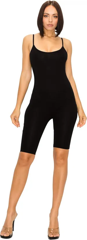 EttelLut Spaghetti Strap Bodycon Tank One Piece Stretch Yoga Jumpsuits Rompers Playsuit