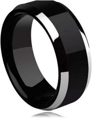 European and American Tungsten Steel Ring Fashionable Men's Jewelry Single Men's Black Ring Jewelry