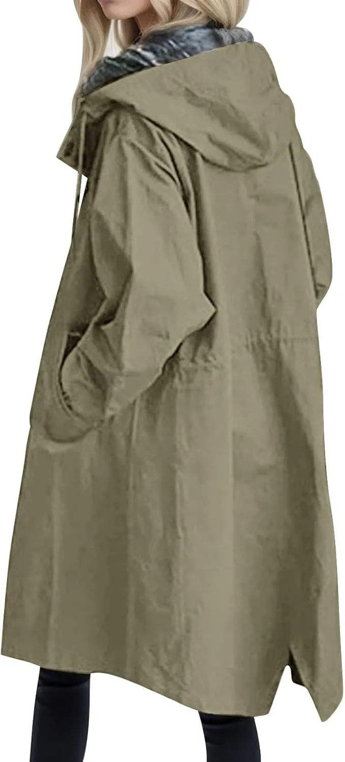 Fall Fashion for Women 2025 Trendy Women's Double Breasted Long Trench Coat Windproof Classic Lapel Slim Overcoat with Belt