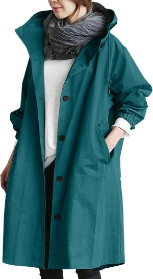 Fall Fashion for Women 2025 Trendy Women's Double Breasted Long Trench Coat Windproof Classic Lapel Slim Overcoat with Belt